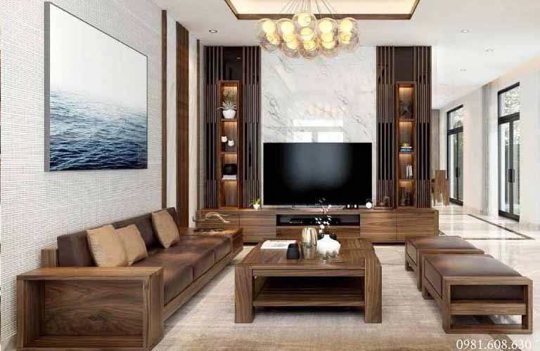 Bộ bàn ghế sofa được làm từ chất liệu gỗ óc chó cao cấp nhất